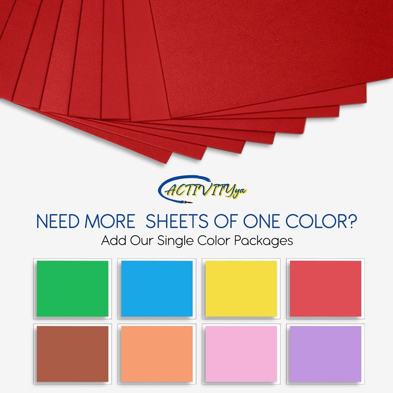 ACTIVITYYA Red EVA Foam Sheets, 6 x 9 Inch, 2mm Thick – Foam Paper for DIY Arts and Crafts, School Projects, and More – 8 Pack - Image 3